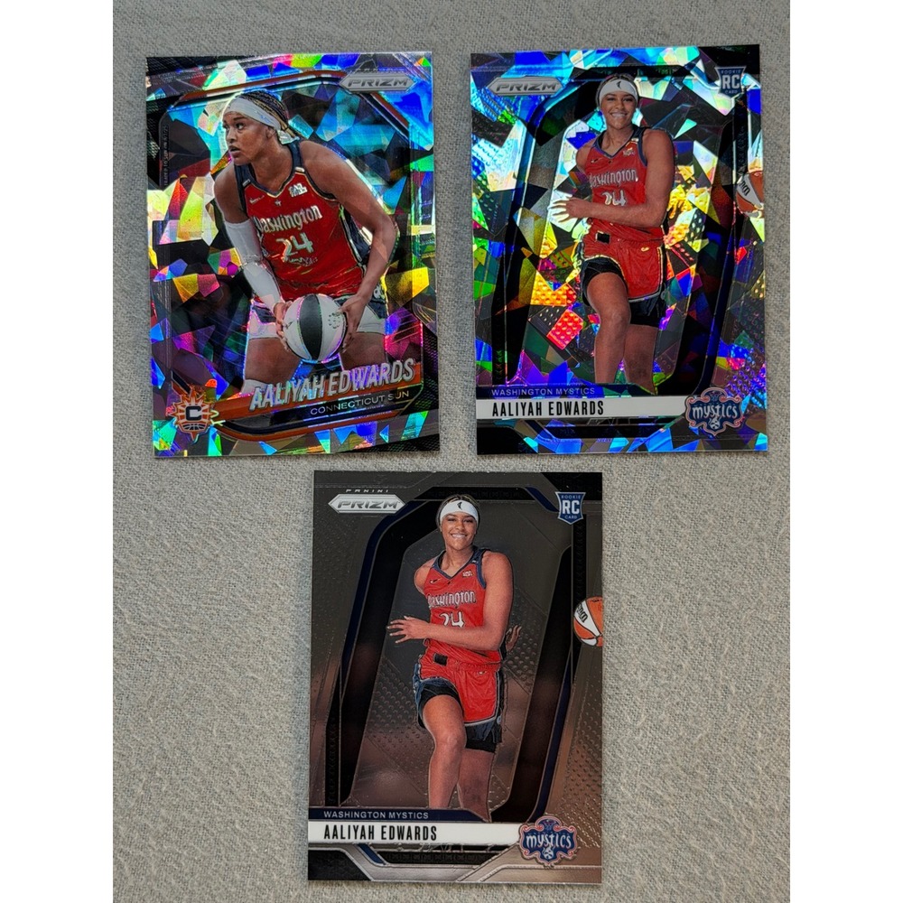 2024 Panini Prizm WNBA Aaliyah Edwards RC 3 Card Lot Ice Mystics
